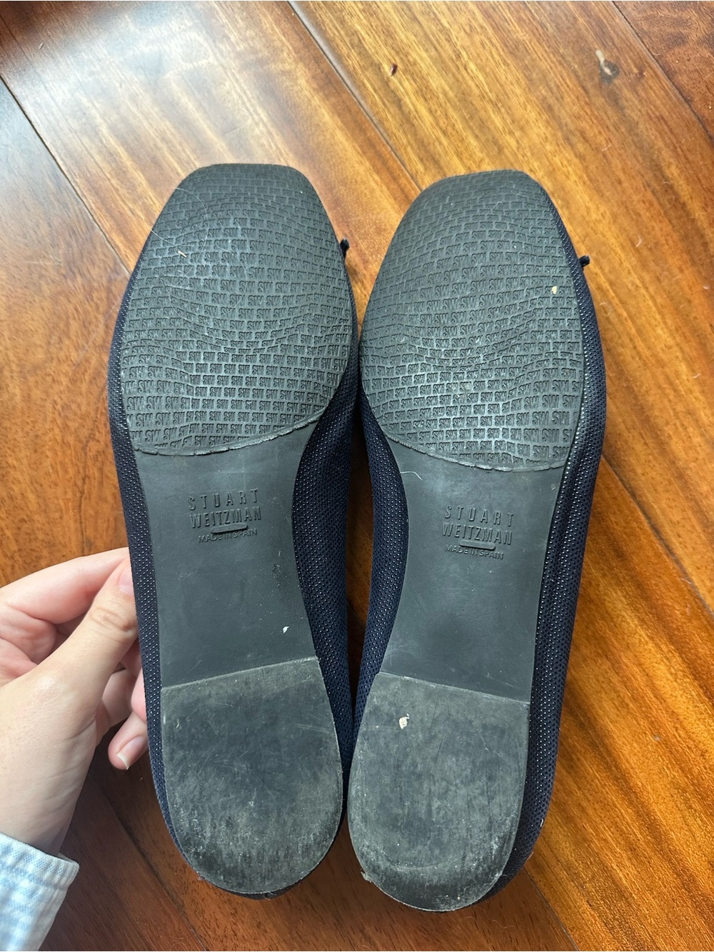Stuart Weitzman Navy Bow Ballet Flats - Picture 4 of 7